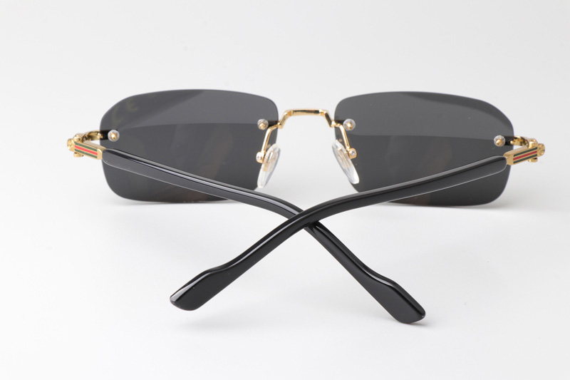 GG1221S Sunglasses Gold Black Gray