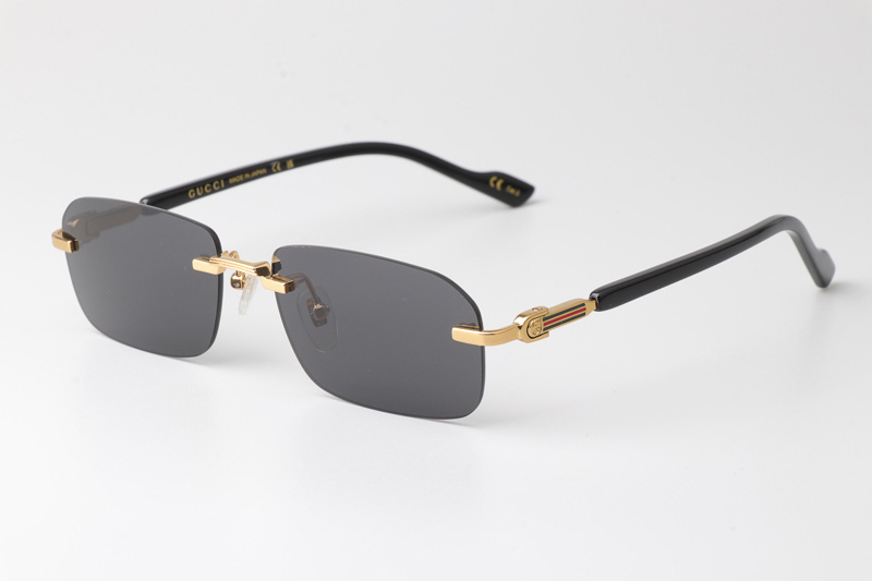 GG1221S Sunglasses Gold Black Gray