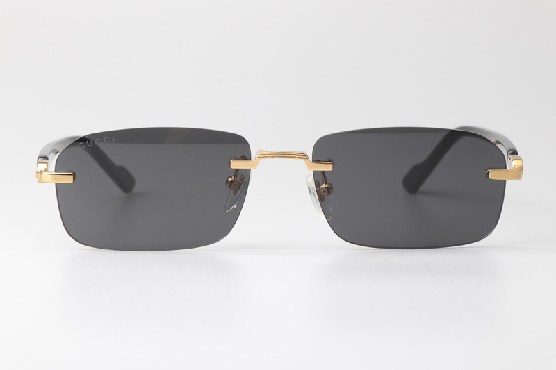 GG1221S Sunglasses Gold Black Gray