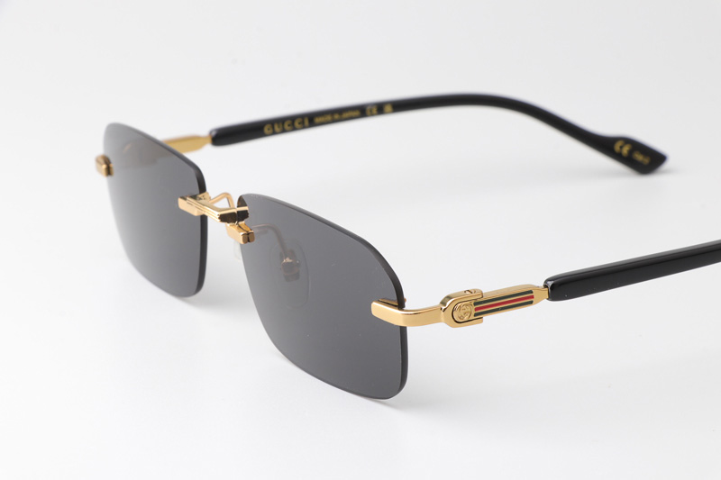 GG1221S Sunglasses Gold Black Gray