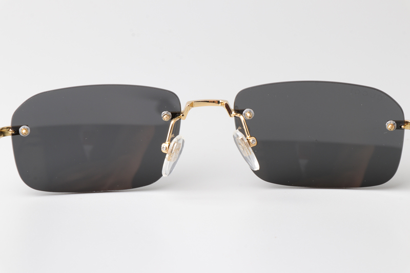 GG1221S Sunglasses Gold Black Gray
