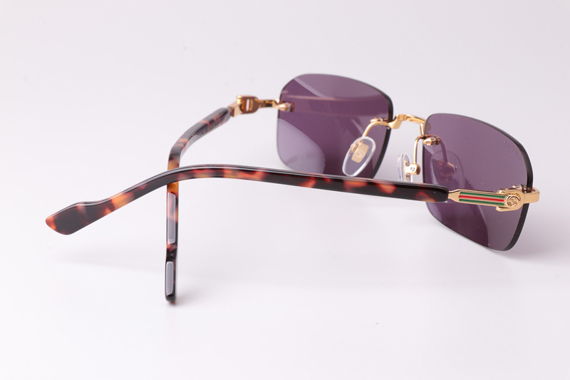 GG1221S Sunglasses Gold Tortoise Purple