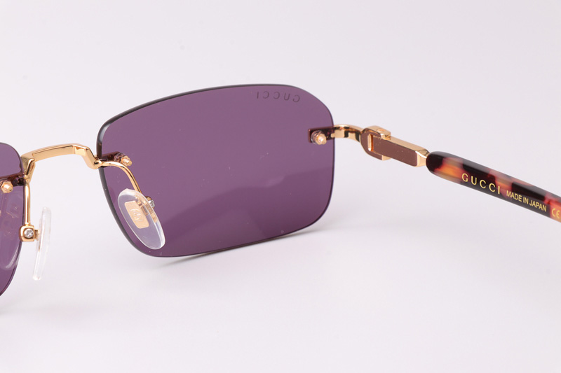 GG1221S Sunglasses Gold Tortoise Purple