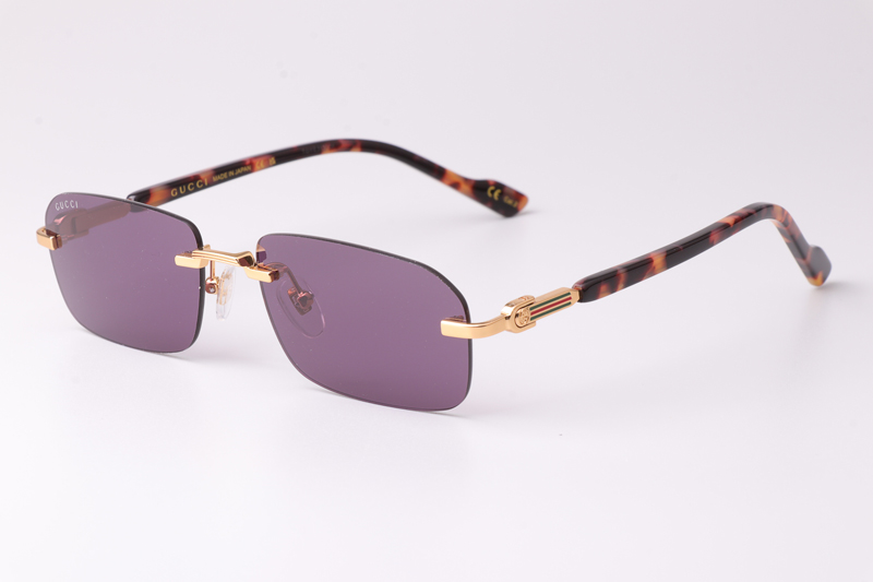GG1221S Sunglasses Gold Tortoise Purple