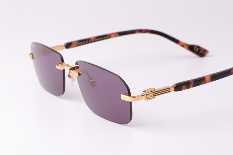 GG1221S Sunglasses Gold Tortoise Purple