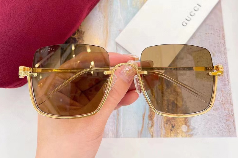 GG1279S Sunglasses In Gold Brown