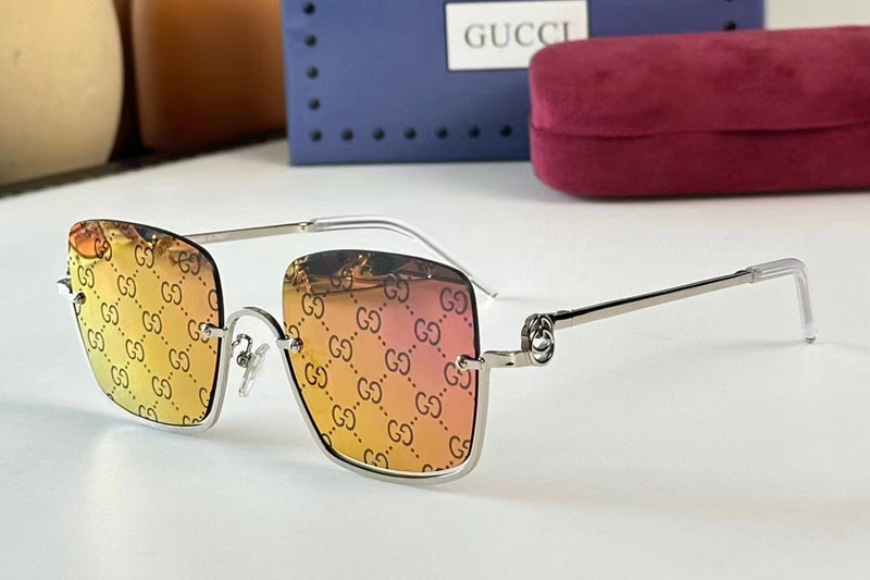 GG1279S Sunglasses In Silver Flash Lens