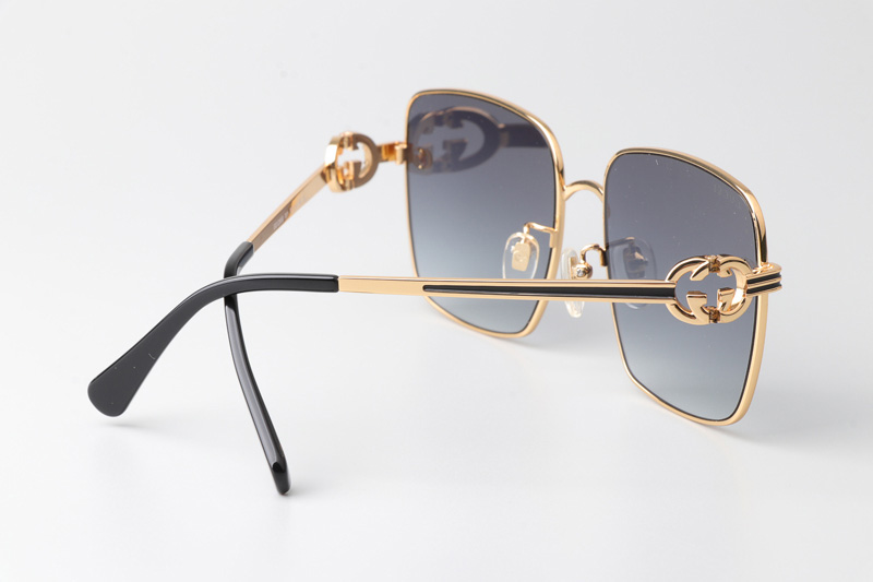 GG1295S Sunglasses Gold Black Gradient Gray