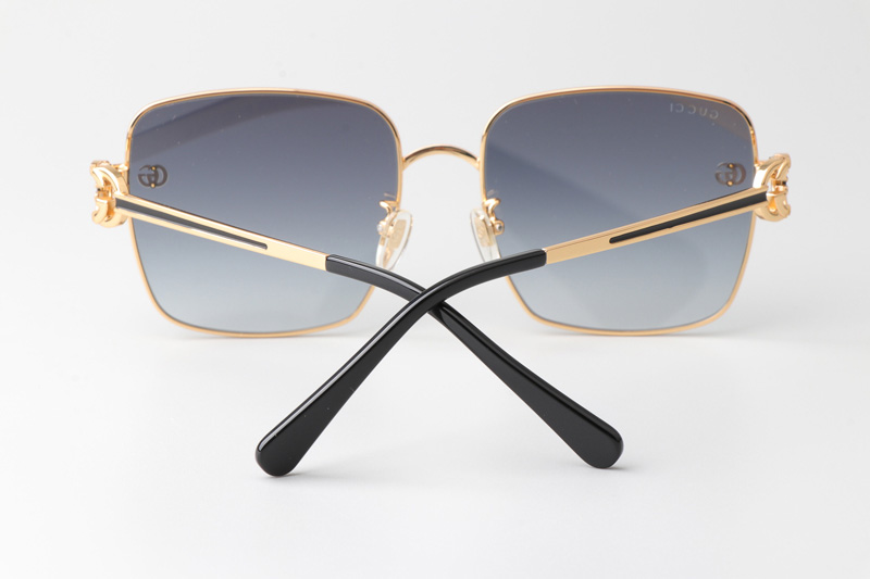 GG1295S Sunglasses Gold Black Gradient Gray