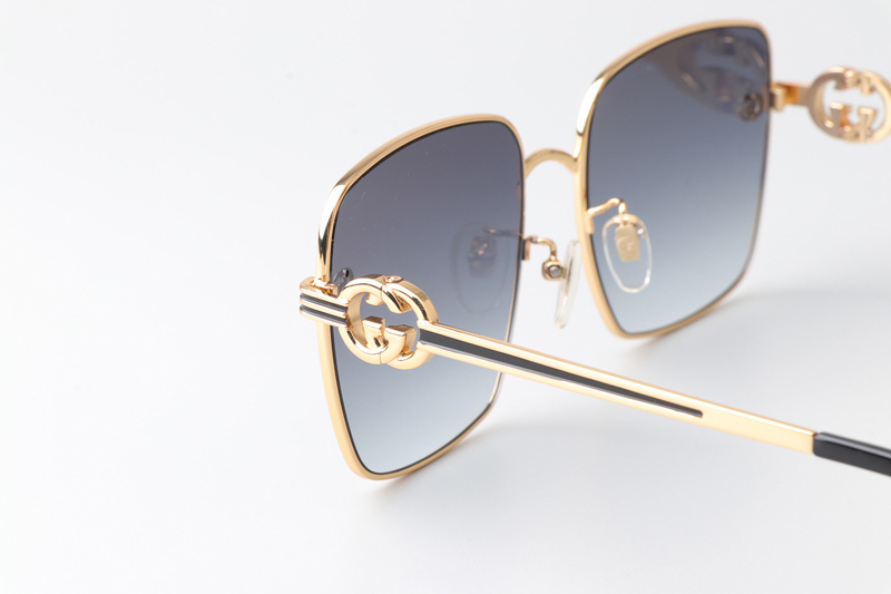 GG1295S Sunglasses Gold Black Gradient Gray