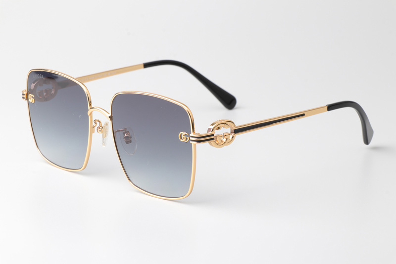 GG1295S Sunglasses Gold Black Gradient Gray