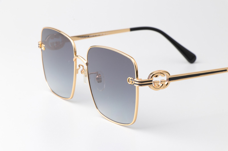 GG1295S Sunglasses Gold Black Gradient Gray