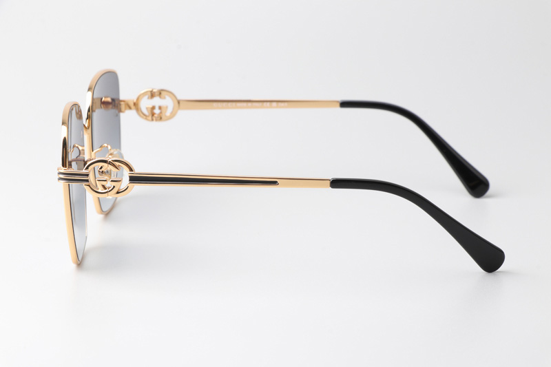 GG1295S Sunglasses Gold Black Gradient Gray