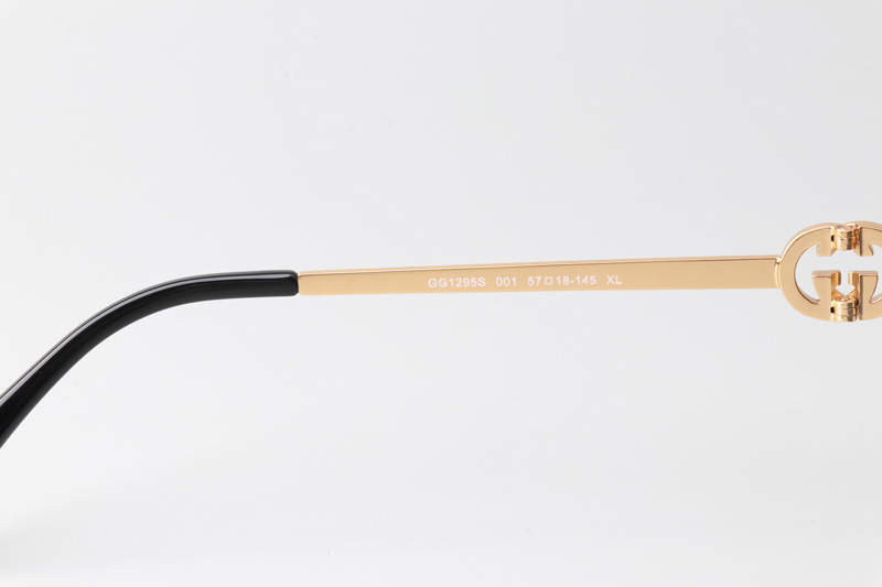 GG1295S Sunglasses Gold Black Gradient Gray