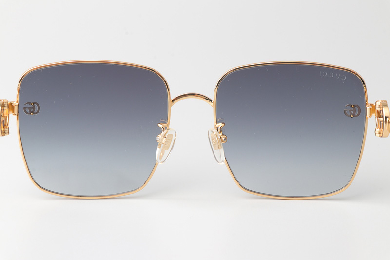 GG1295S Sunglasses Gold Black Gradient Gray
