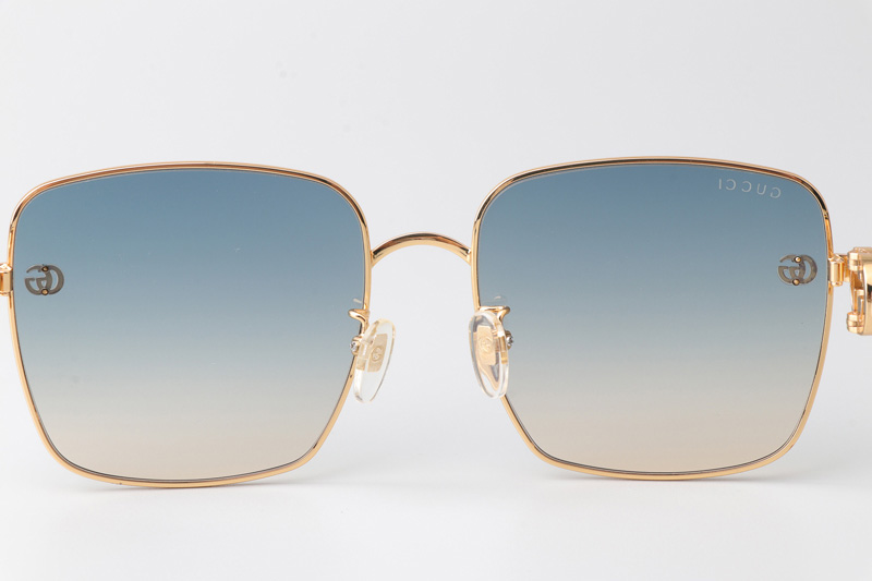 GG1295S Sunglasses Gold Green Gradient Blue