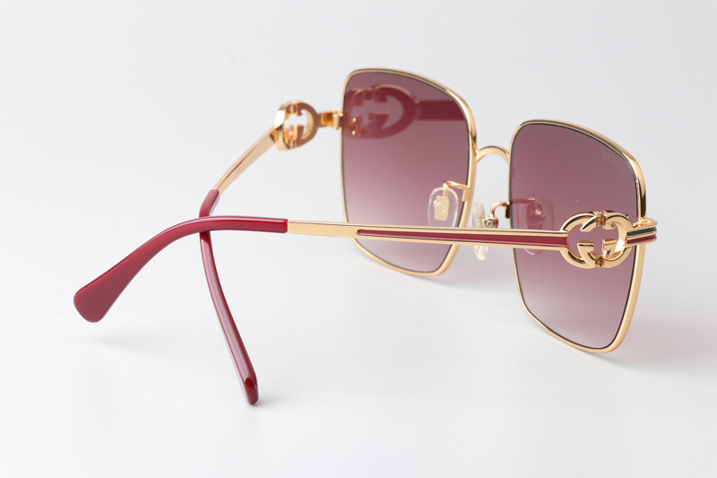 GG1295S Sunglasses Gold Red Gradient Pink