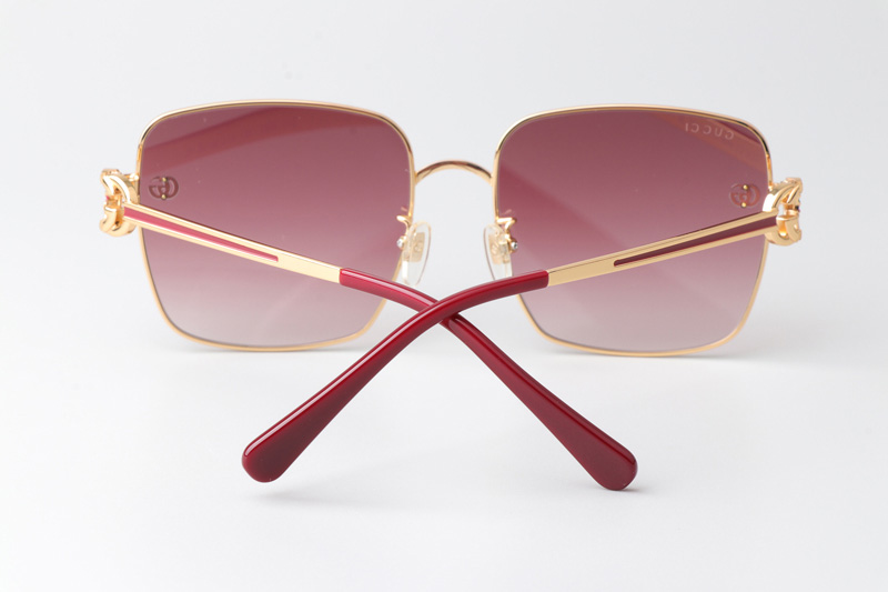 GG1295S Sunglasses Gold Red Gradient Pink