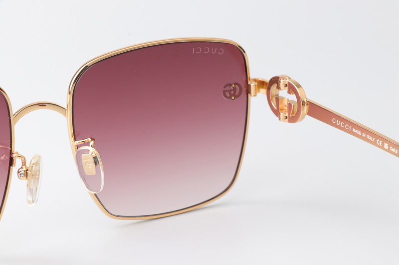 GG1295S Sunglasses Gold Red Gradient Pink