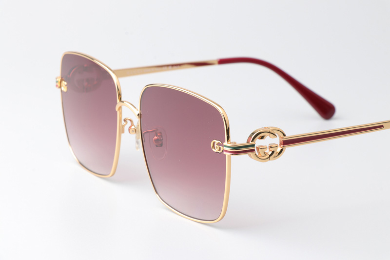 GG1295S Sunglasses Gold Red Gradient Pink