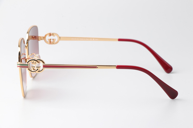GG1295S Sunglasses Gold Red Gradient Pink