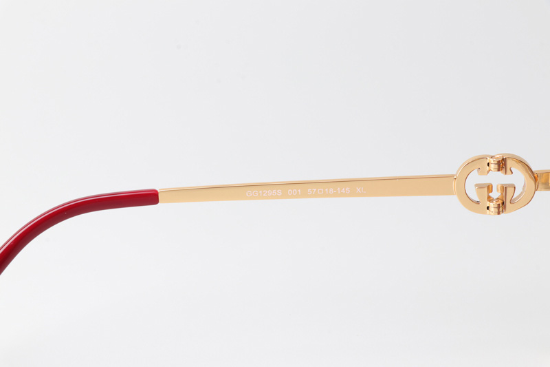 GG1295S Sunglasses Gold Red Gradient Pink