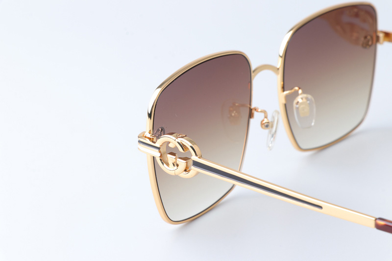 GG1295S Sunglasses Gold Tortoise Gradient Brown