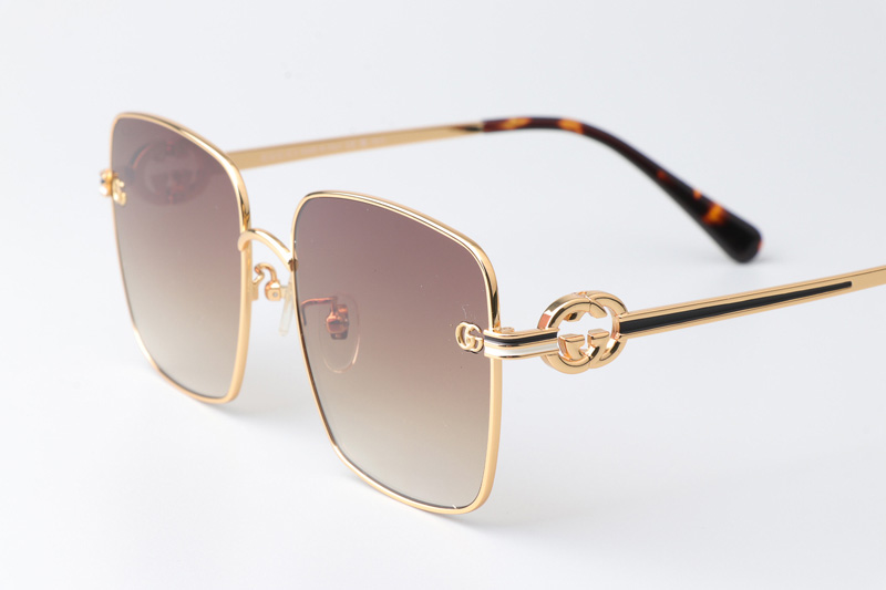 GG1295S Sunglasses Gold Tortoise Gradient Brown