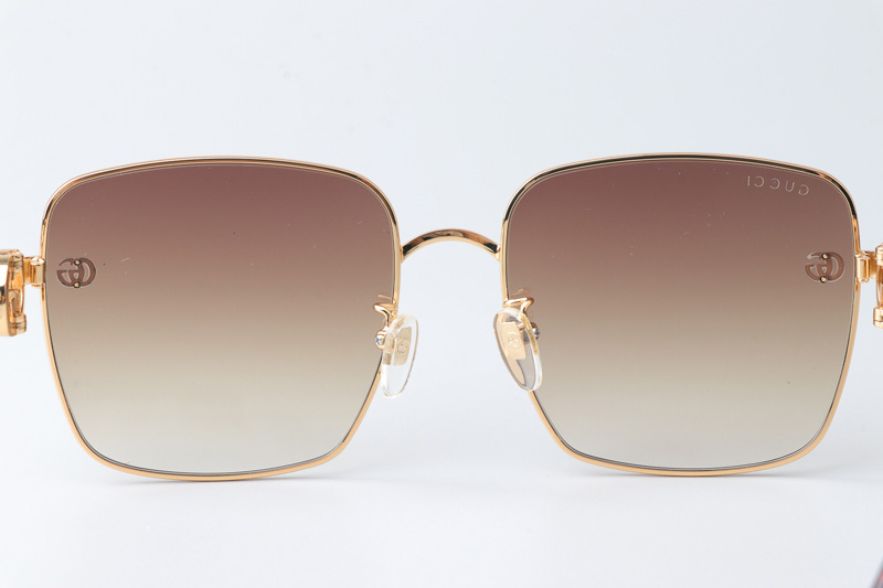 GG1295S Sunglasses Gold Tortoise Gradient Brown