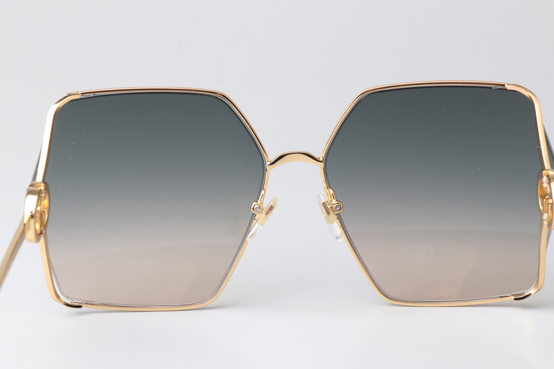 GG1322SA Sunglasses Gold Gradient Green