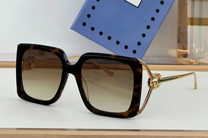 GG1324S Sunglasses In Tortoise Gold Gradient Brown