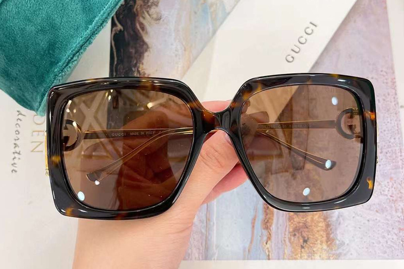 GG1324S Sunglasses In Tortoise Gold Gradient Brown