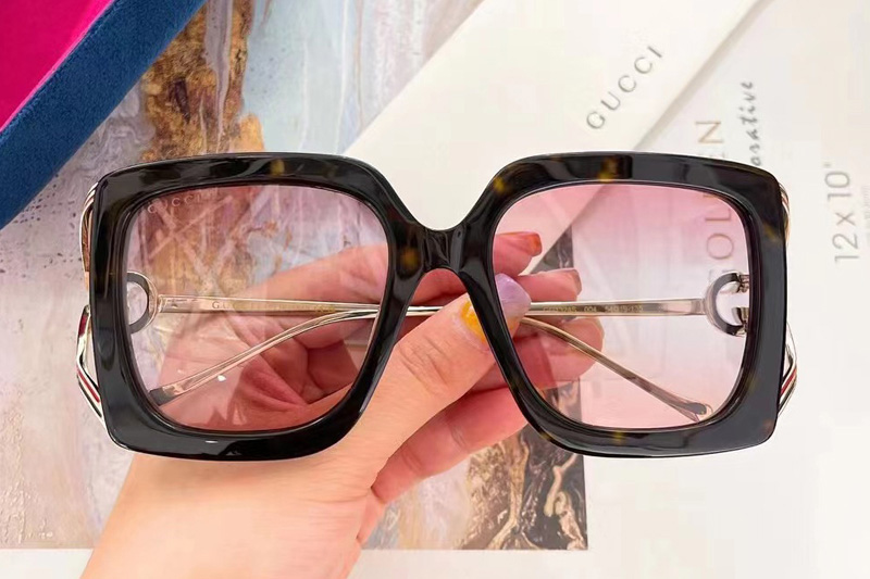GG1324S Sunglasses In Tortoise Gold Gradient Pink