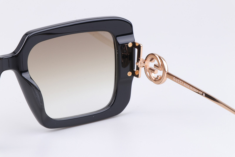 GG1390S Sunglasses Black Gold Gradient Brown