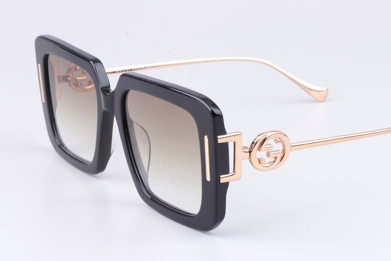 GG1390S Sunglasses Black Gold Gradient Brown