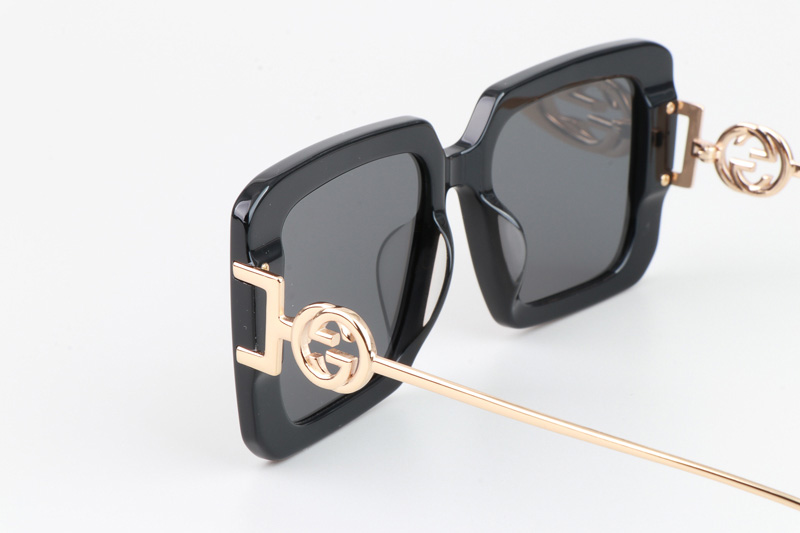 GG1390S Sunglasses Black Gold Gray