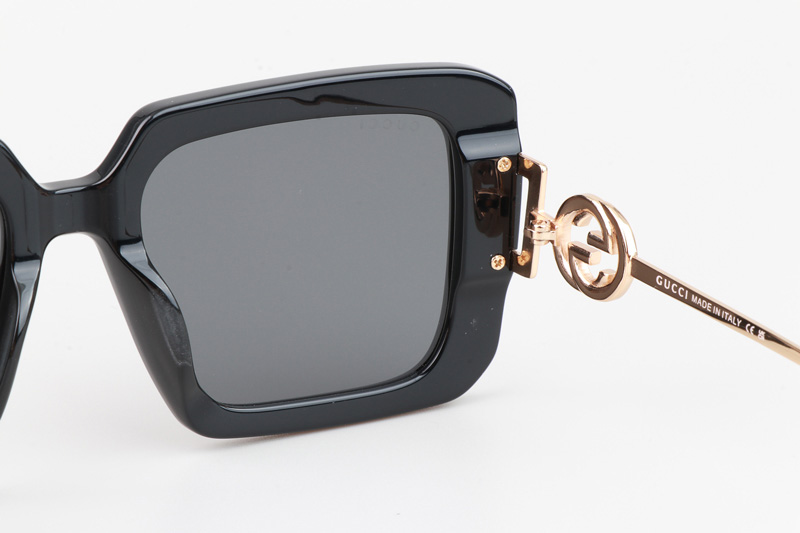 GG1390S Sunglasses Black Gold Gray