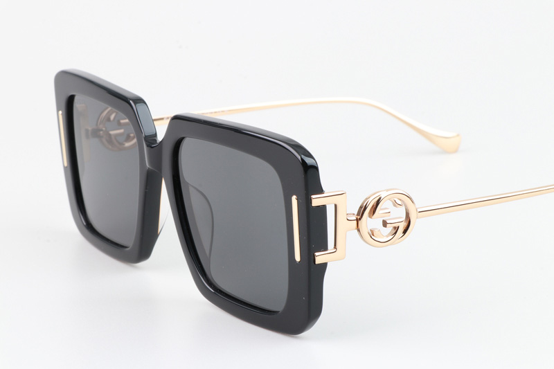 GG1390S Sunglasses Black Gold Gray