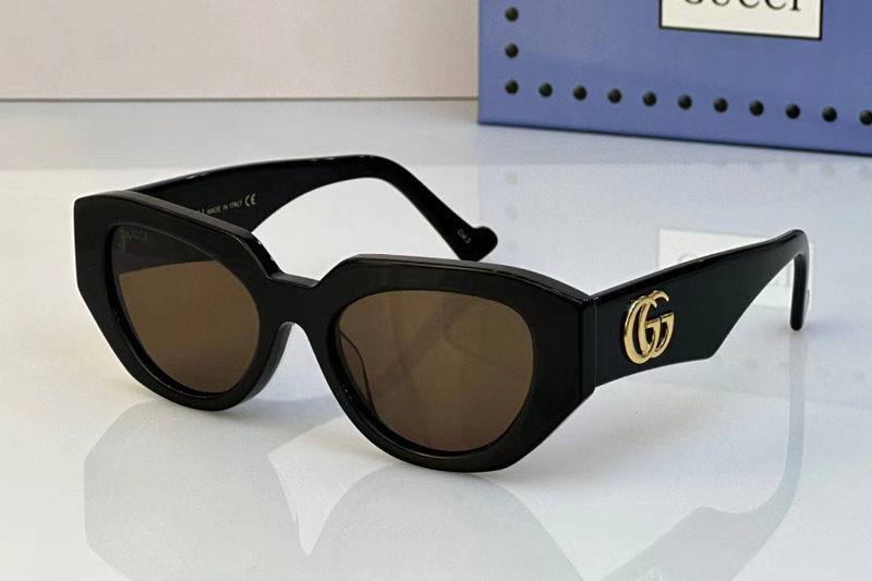 GG1421S Sunglasses In Black Brown Lens