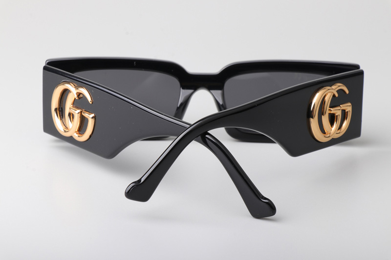 GG1425S Sunglasses Black Gold Gray