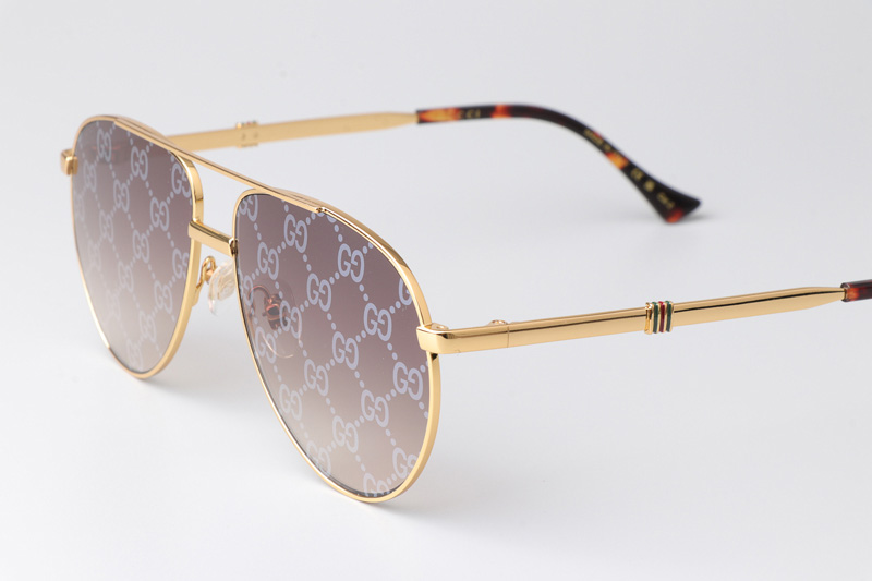 GG1440S Sunglasses Gold Gradient Brown