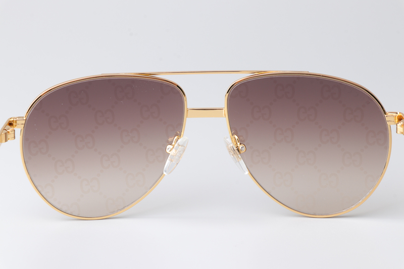 GG1440S Sunglasses Gold Gradient Brown