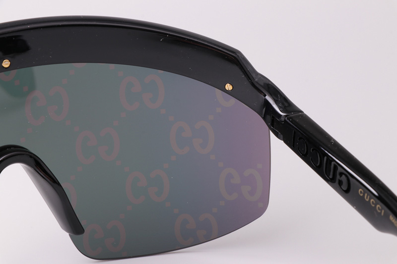 GG1477S Sunglasses Black Red Flash Logo