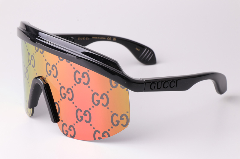 GG1477S Sunglasses Black Red Flash Logo