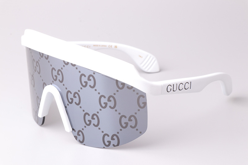 GG1477S Sunglasses White Silver Logo