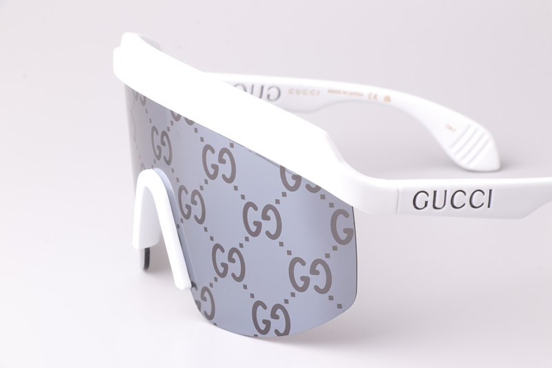 GG1477S Sunglasses White Silver Logo