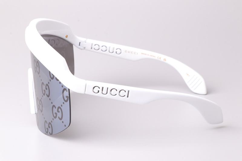 GG1477S Sunglasses White Silver Logo