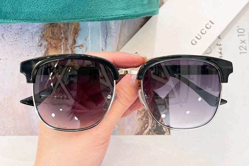 GG1499SK Sunglasses Black Silver Gradient Gray