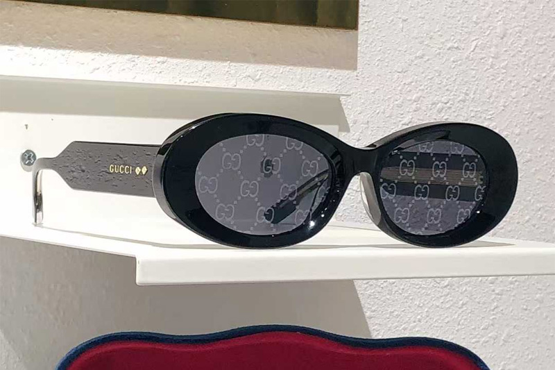 GG1527S Sunglasses Black Gray Logo