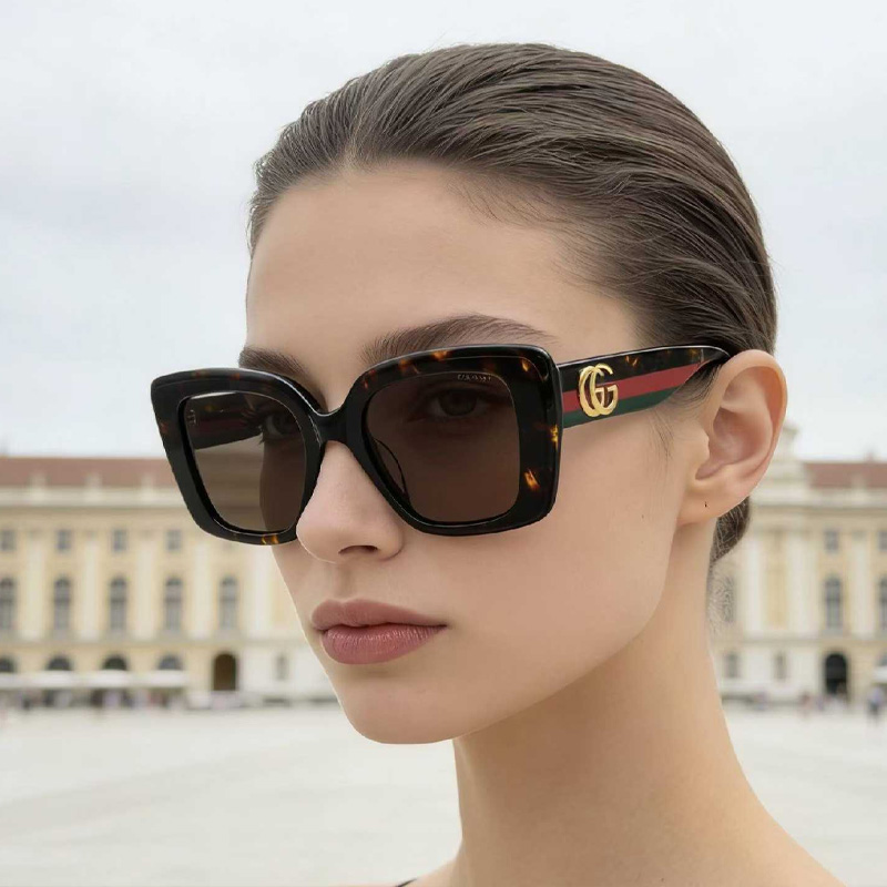 GG1550S Sunglasses Tortoise Green Brown